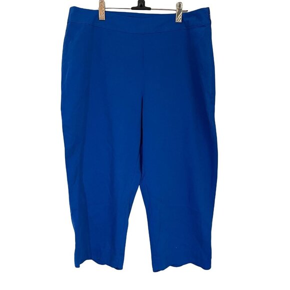 Kim Rogers Pants - Kim Rogers Women's Scallop Hem Bright Blue Capri Pants Size 16
